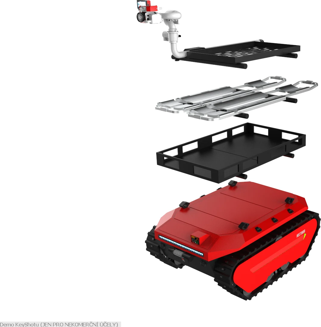 HECTHOR, firefighting version — exploded view of the modules
